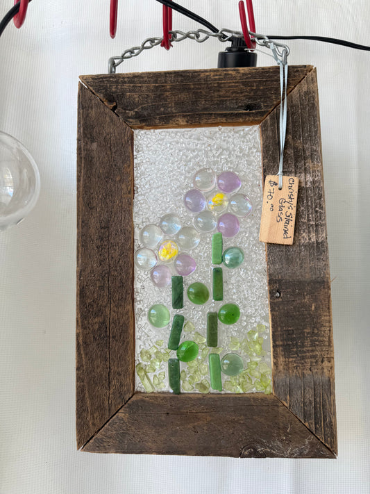 Small Handcrafted Flower Stained Glass Window