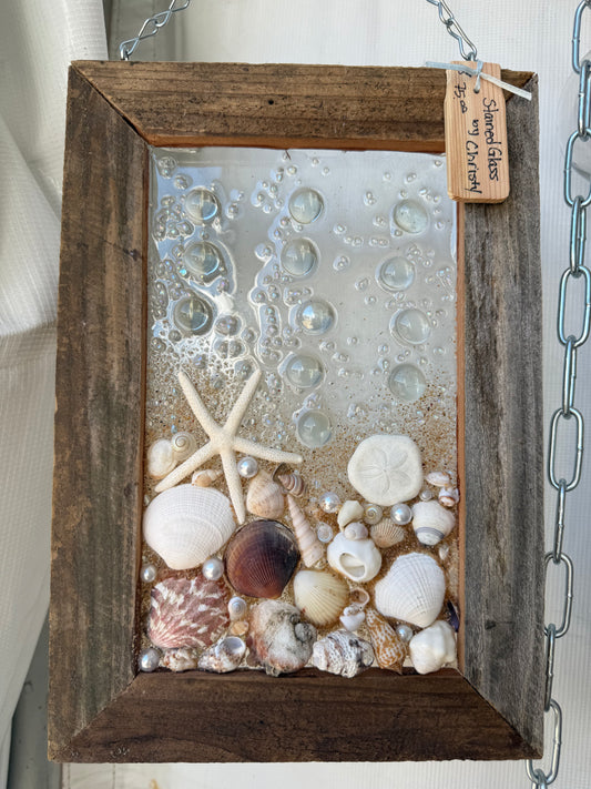 Small Handcrafted Seashell Window